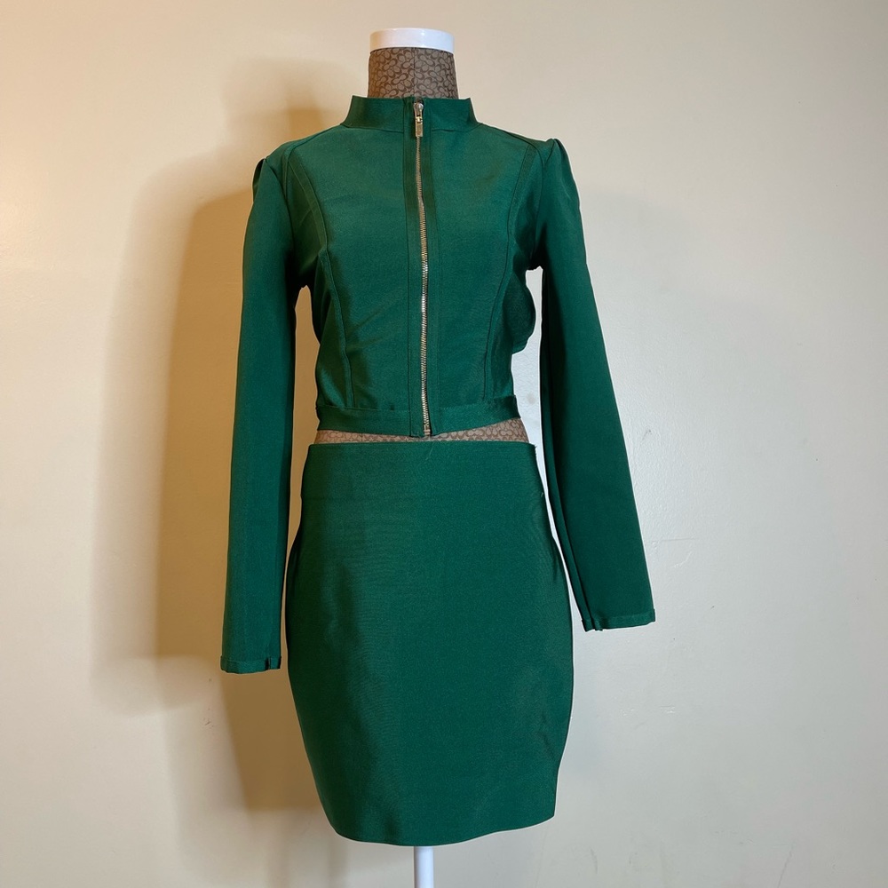 Green Bandage Skirt Set